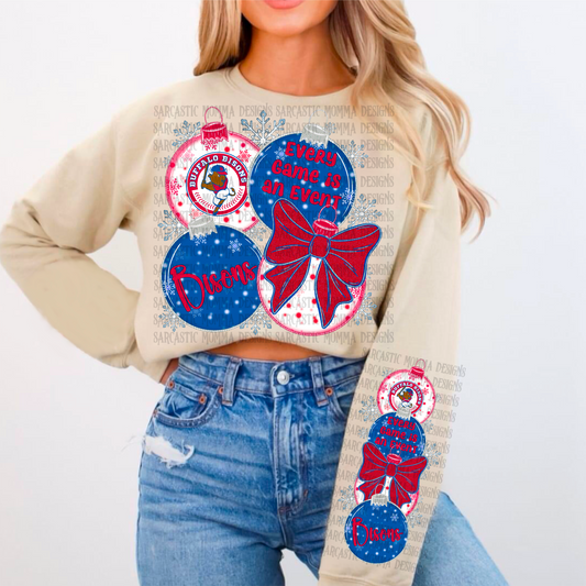 Bisons Ornaments with Matching Sleeve- 2 PNG Files