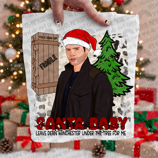 Santa Baby Leave Dean Winchester Under The Tree For Me PNG File