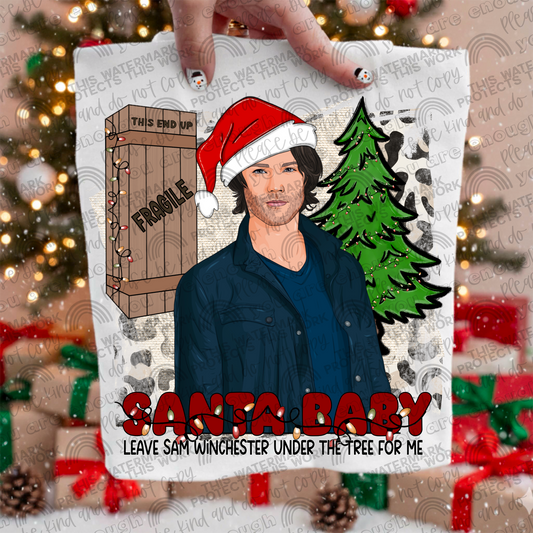 Santa Baby Leave Sam Winchester Under The Tree For Me PNG File