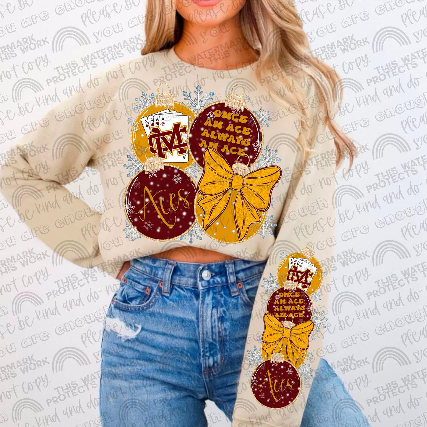 Custom High School Design Ornaments With Sleeve- 2 PNG Files