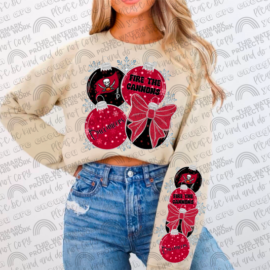 Buccaneers Ornaments with Matching Sleeve- 2 PNG Files