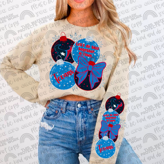 Texans Ornaments with Matching Sleeve- 2 PNG Files