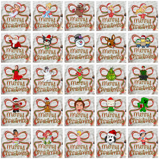 Merry Christmas Preppy Bows Bundle- 25 PNG Files