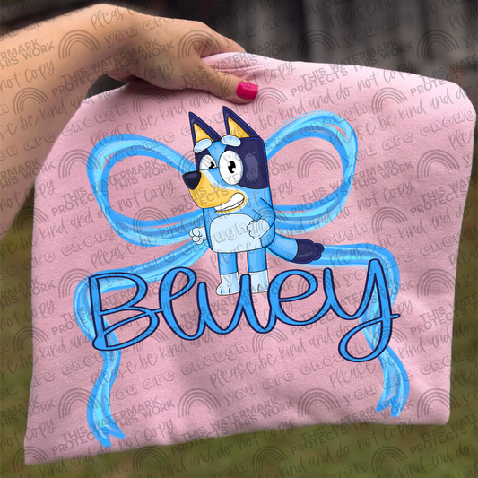 Blue Dog Bow PNG File