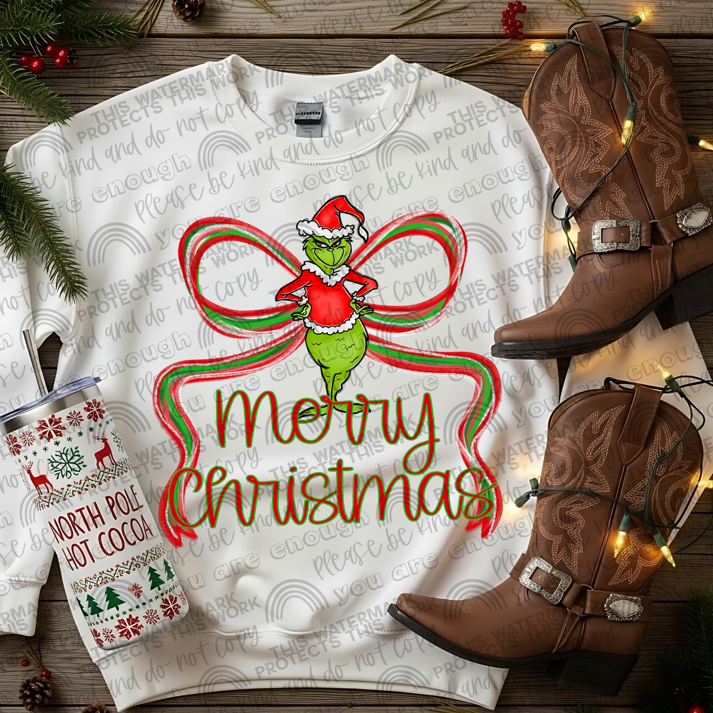 Merry Christmas Preppy Bows Bundle- 25 PNG Files