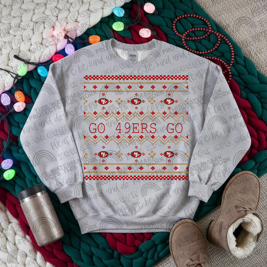 49ers Ugly Christmas Sweater PNG File