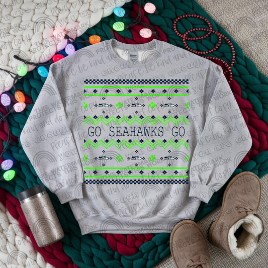 Seahawks Ugly Christmas Sweater PNG File
