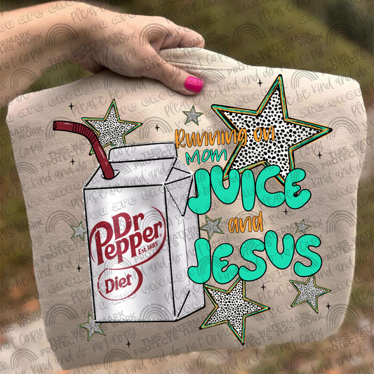 Diet Dr Pepper Running On Mom Juice & Jesus PNG File