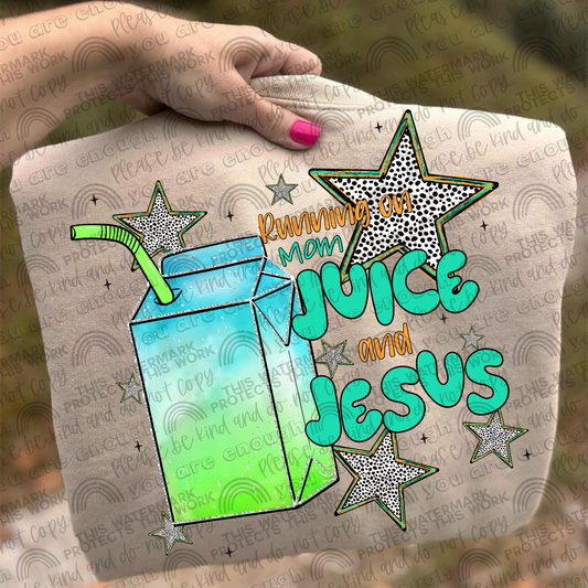 Loaded Tea Blue Green Running On Mom Juice & Jesus PNG File
