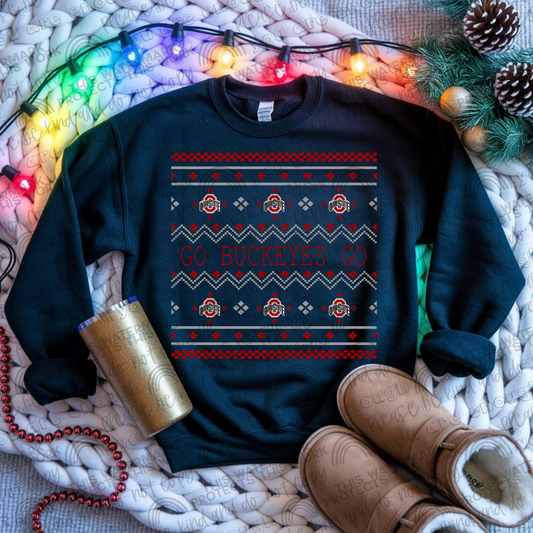 Ohio State Buckeyes Ugly Christmas Sweater PNG File