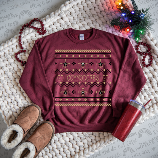 Vanderbilt Commodores Ugly Christmas Sweater PNG File