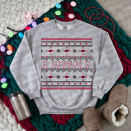Arkansas Razorbacks Ugly Christmas Sweater PNG File