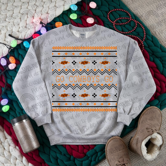 OSU Cowboys Ugly Christmas Sweater PNG File