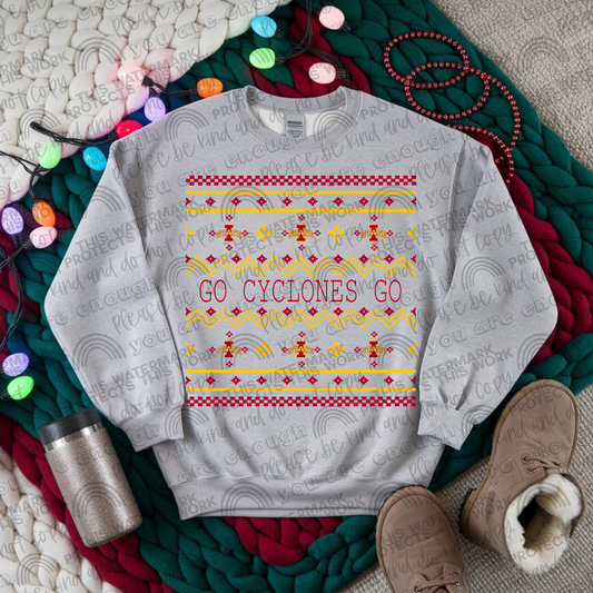 Iowa State Cyclones Ugly Christmas Sweater PNG File