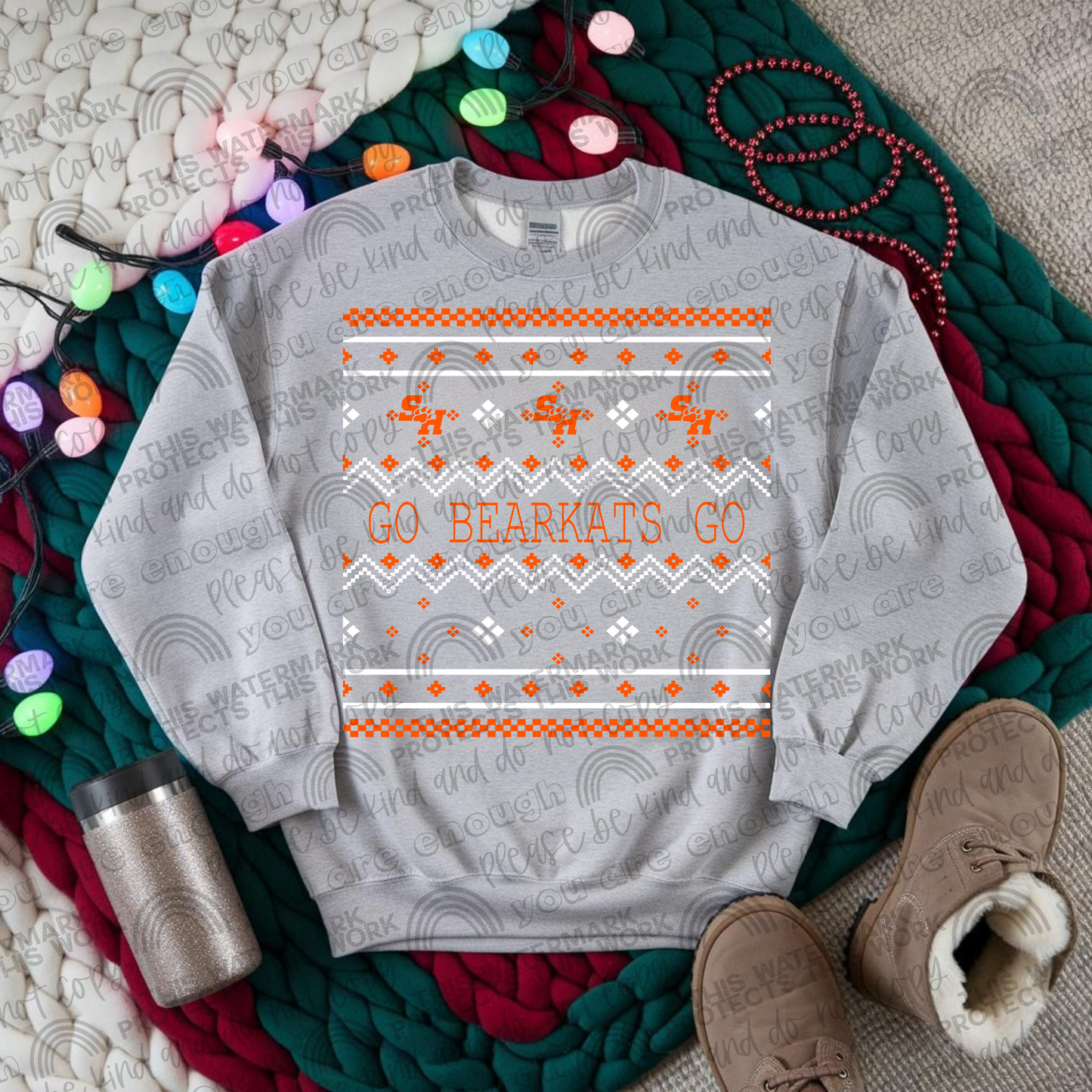 Sam Houston Bearkats Ugly Christmas Sweater PNG File