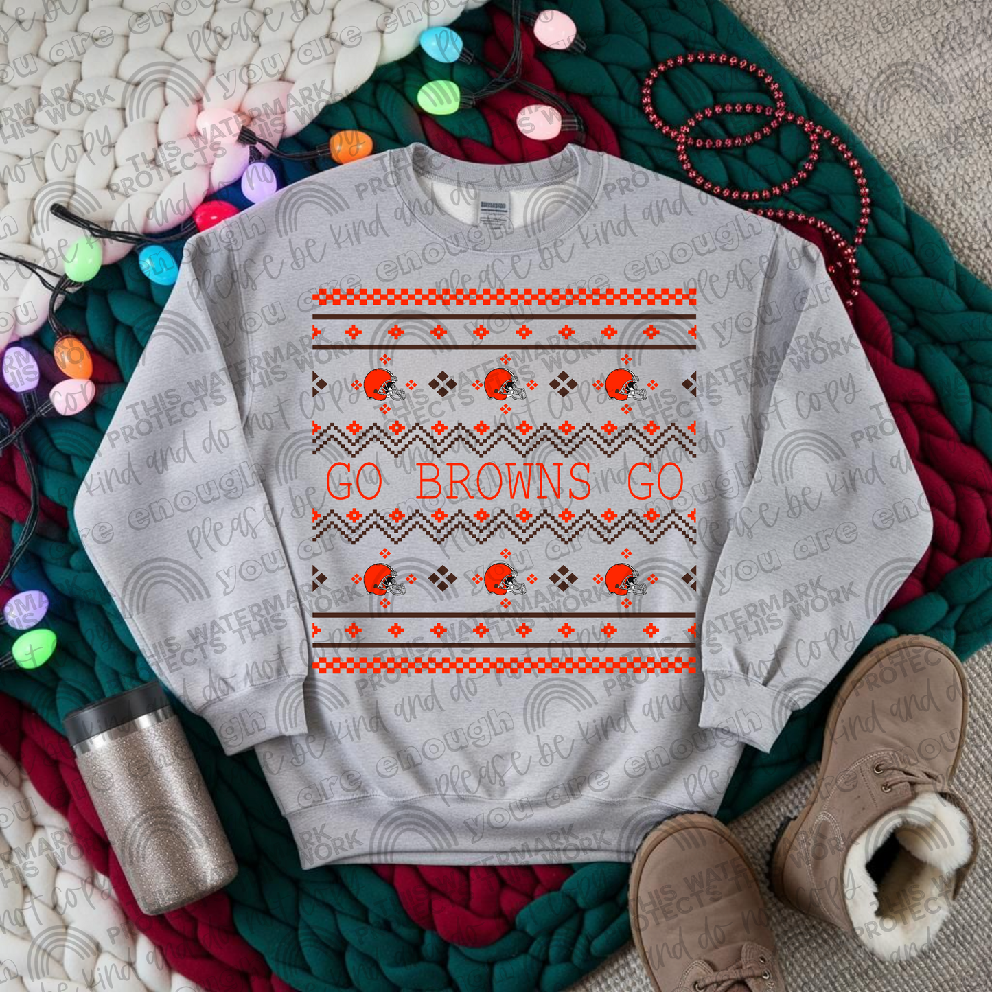 Browns Ugly Christmas Sweater PNG File