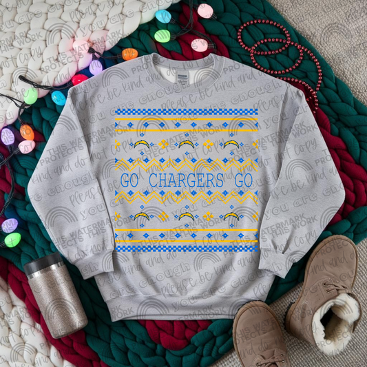 Chargers Ugly Christmas Sweater PNG File
