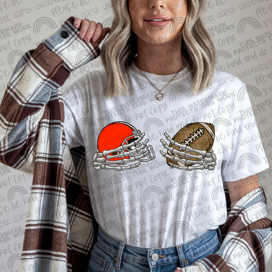 Browns Football Skellie Hands PNG File