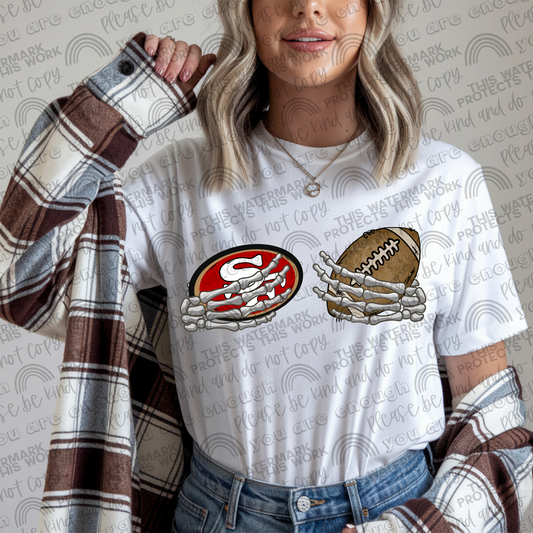 49ers Football Skellie Hands PNG File