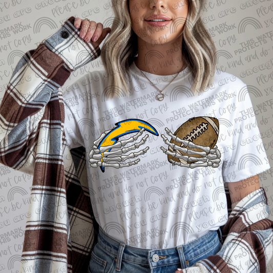 Chargers Football Skellie Hands PNG File