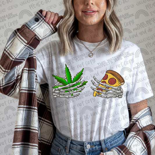 Weed & Pizza Skellie Hands PNG File