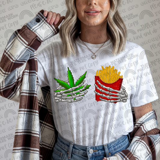 Weed & Fries Skellie Hands PNG File