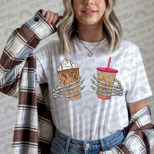 Iced & Frozen Coffees Skellie Hands PNG File