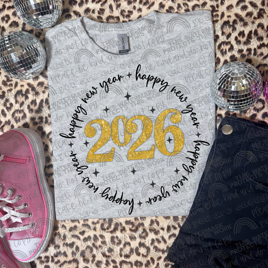 Happy New Year 2026 Circle PNG File