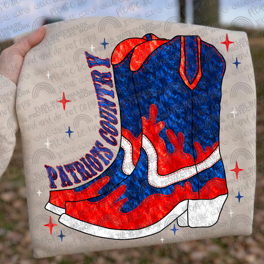 Patriots Country Boots PNG File