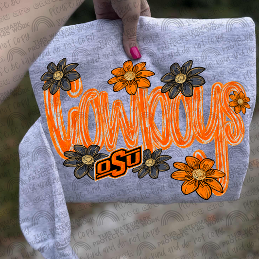 OSU Cowboys Flowers PNG File