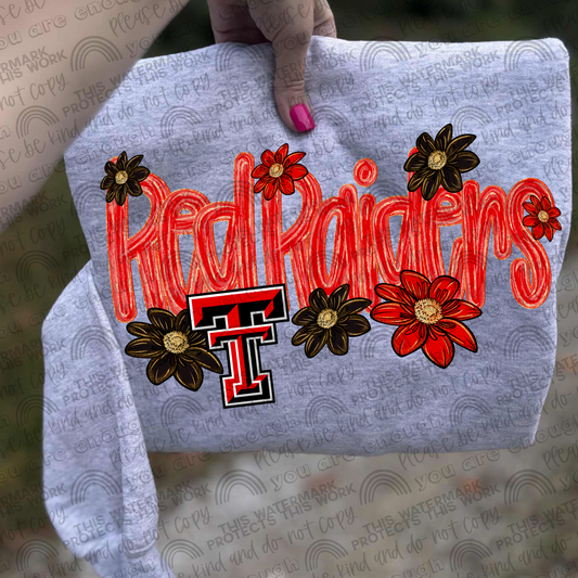Texas Tech Red Raiders Flowers PNG File