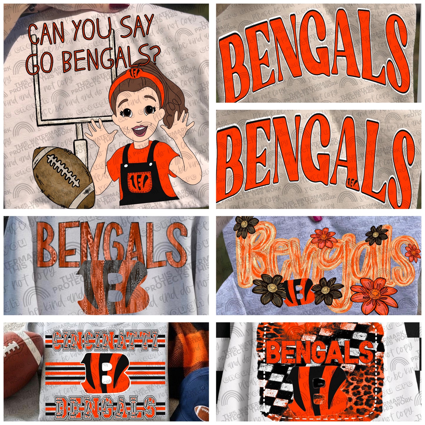 Bengals Bundle- 7 PNG Files