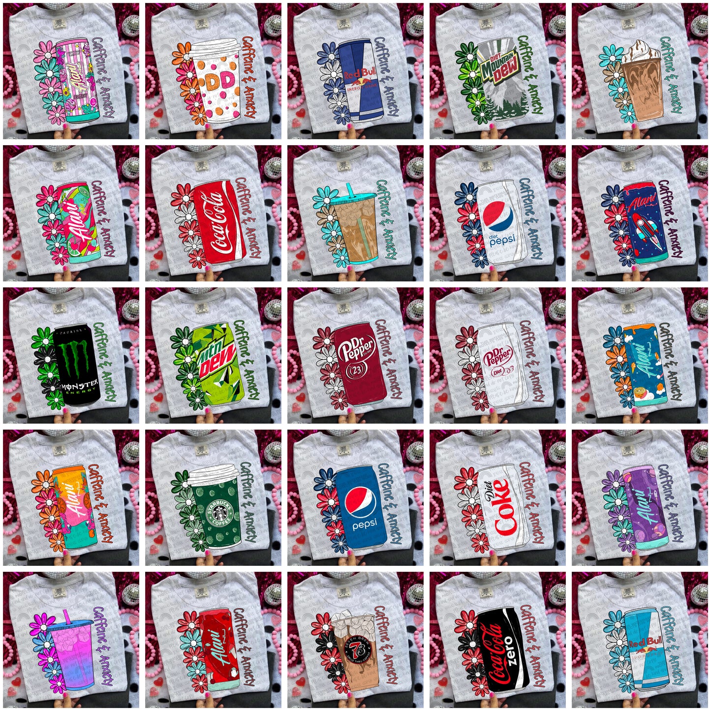 Caffeine & Anxiety Bundle- 25 PNG Files