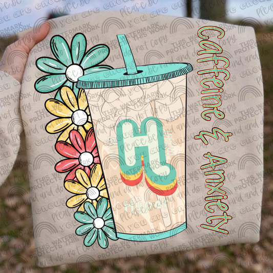 Caffeine & Anxiety Hyper Energy Chai Tea Latte PNG File