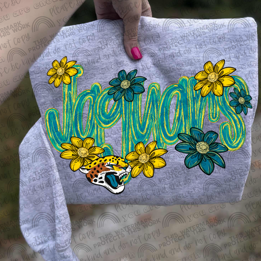 Jaguars Flowers PNG File