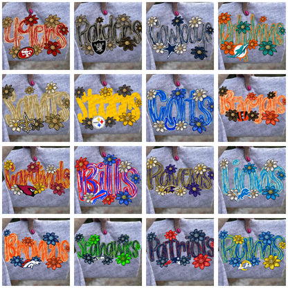Pro Football Brushstroke Flowers Bundle- 32 PNG Files