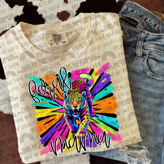 Colorful Animal Bundle (Feral Mama and Mini)- 12 PNG Files