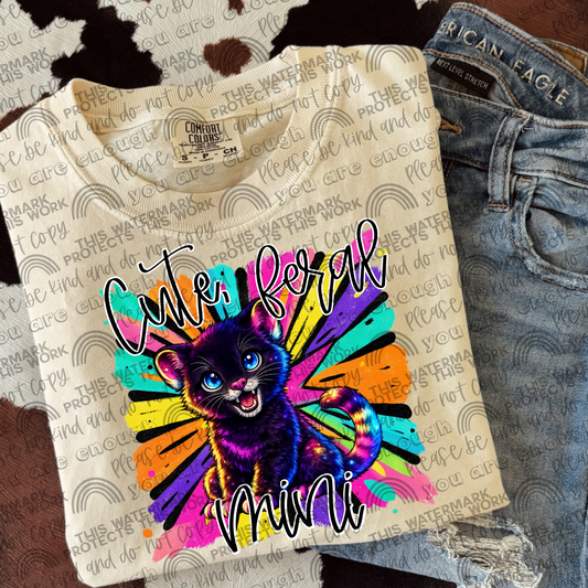 Cute, Feral Mini Colorful Panther PNG File