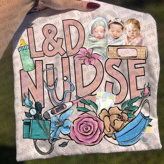L&D Floral Glitter PNG File