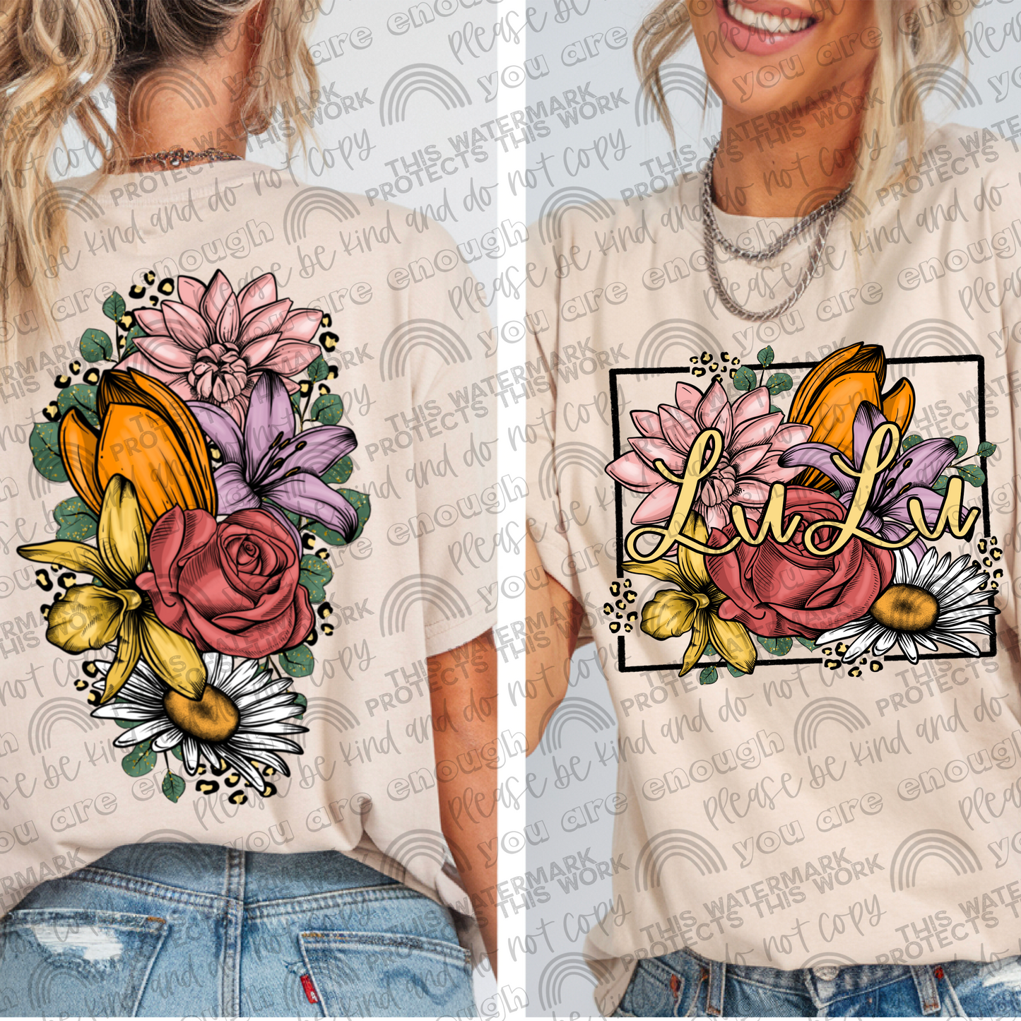 Lulu Leopard Floral Front & Back- 2 PNG Files