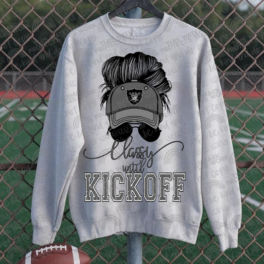 Classy Until Kickoff Messy Bun Hat Raiders PNG File