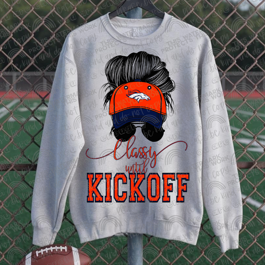 Classy Until Kickoff Messy Bun Hat Broncos PNG File