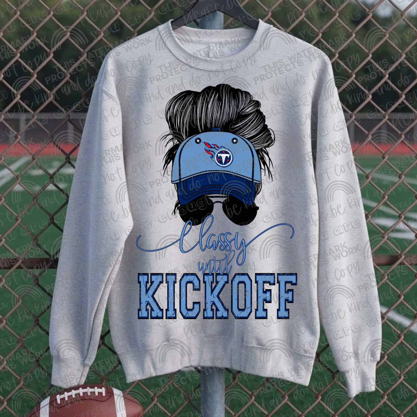 Classy Until Kickoff Messy Bun Hat Titans PNG File