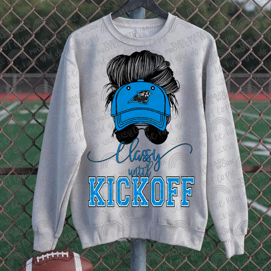 Classy Until Kickoff Messy Bun Hat Panthers PNG File