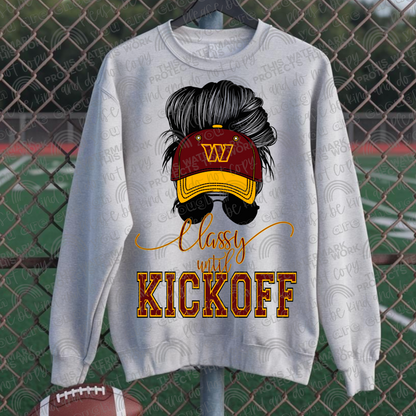 Classy Until Kickoff Messy Bun Hat Pro Football Bundle- 32 PNG Files