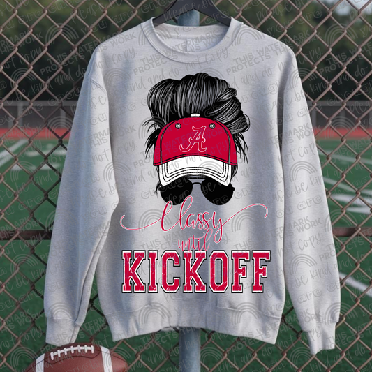 Classy Until Kickoff Messy Bun Hat Alabama PNG File