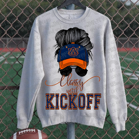 Classy Until Kickoff Messy Bun Hat Auburn PNG File