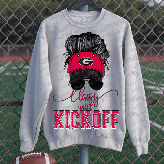 Classy Until Kickoff Messy Bun Hat Georgia PNG File