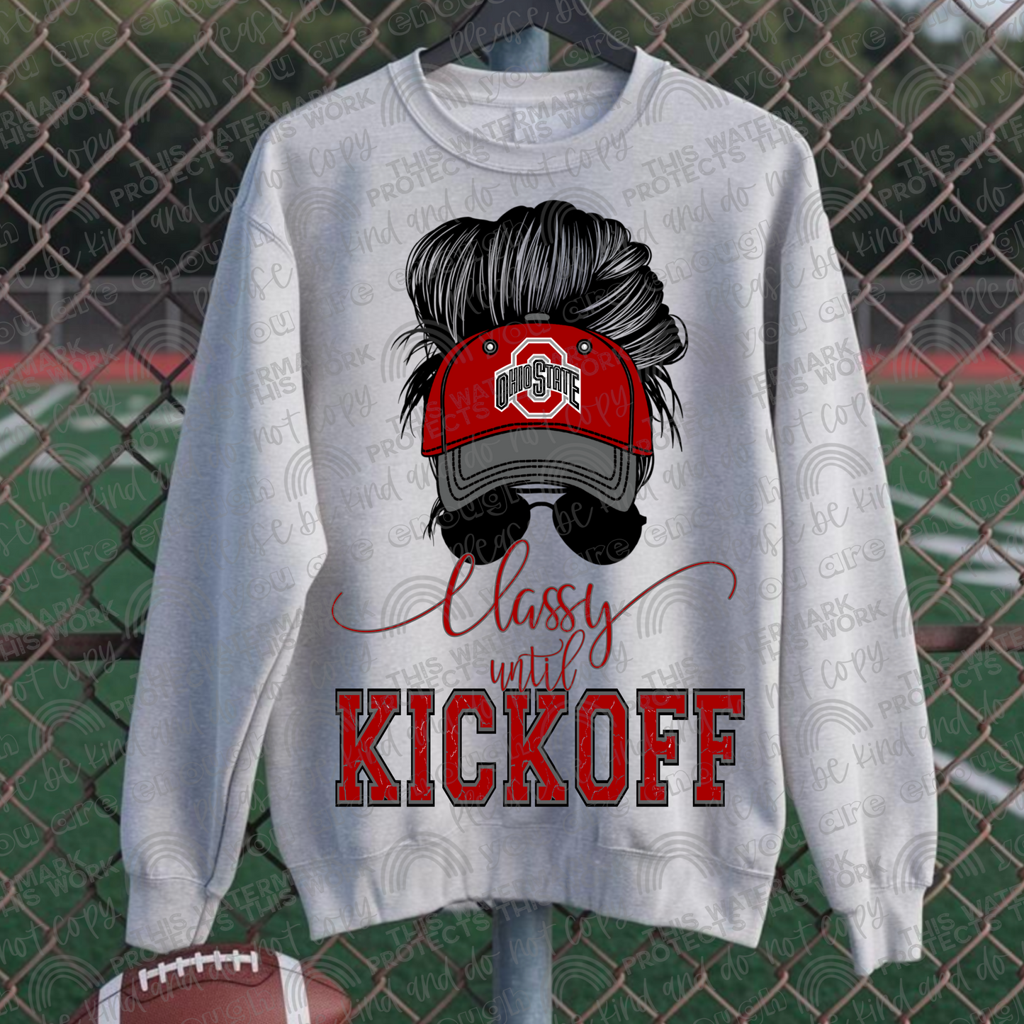 Classy Until Kickoff Messy Bun Hat Ohio State PNG File