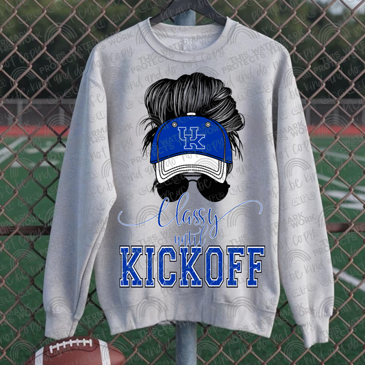 Classy Until Kickoff Messy Bun Hat Kentucky Wildcats PNG File